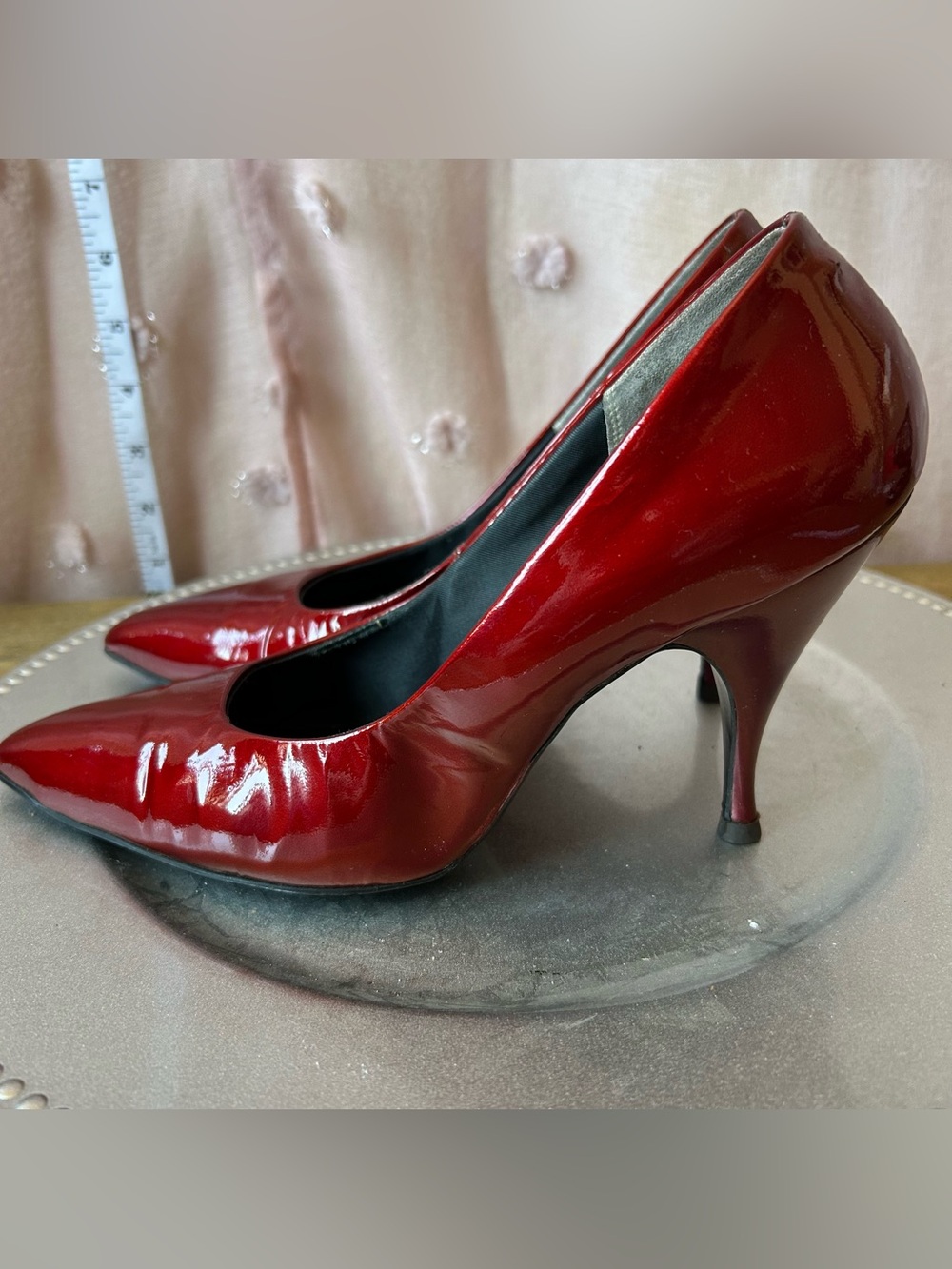 Women's Red Patent Leather High Heel Pumps